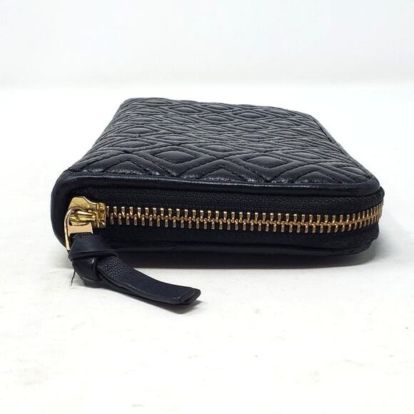 Tory Burch Fleming Zip Continental Wallet Quilted Soft Leather Black One Size - Picture 5 of 12